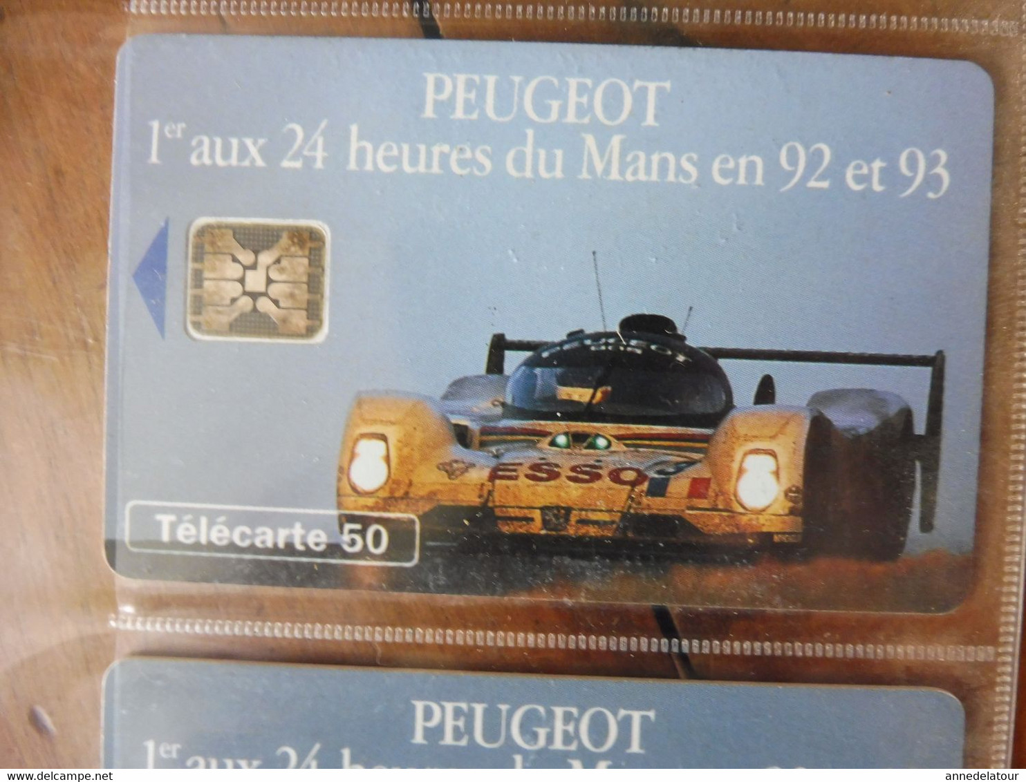 10 télécartes (automobiles de courses des 24 heures du Mans)  FRANCE TELECOM -->  PEUGEOT se bat pour ESSO