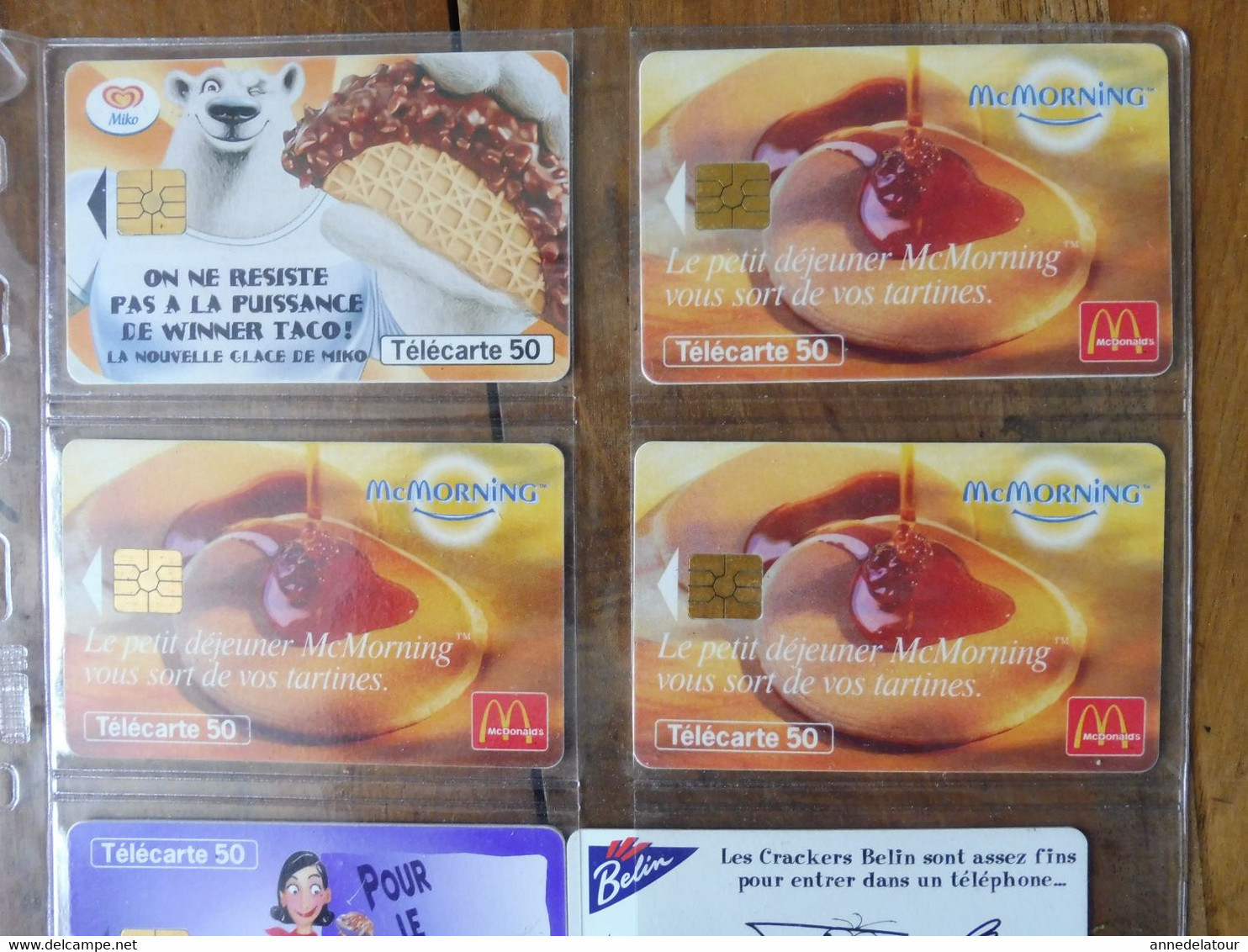 8 Télécartes   (  McMORNING, WINNER TACO, Cracker Belin, Milka Lila Pause, Nouveau Cracker Belin  )  FRANCE TELECOM - Food