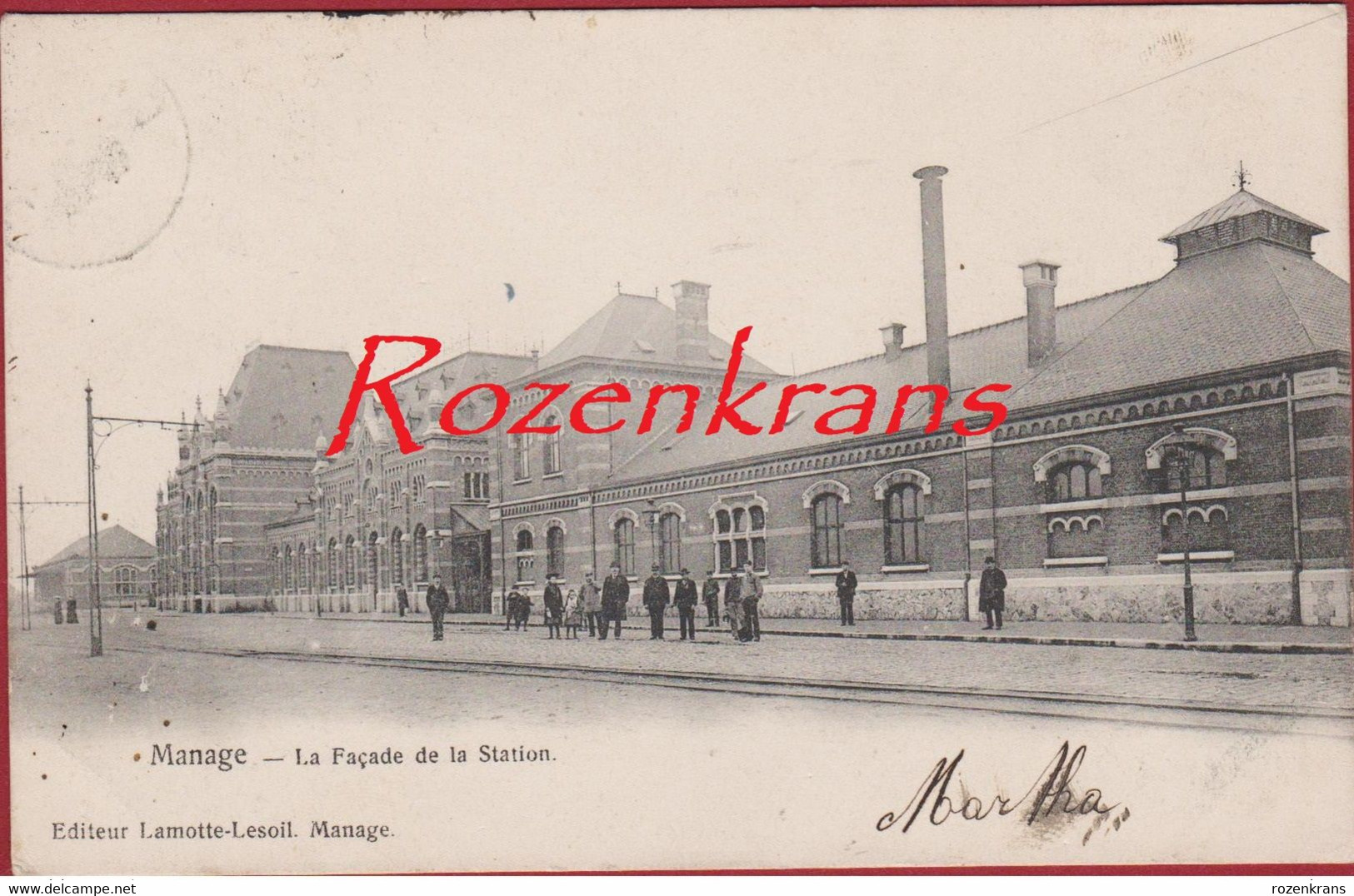 Manage La Facade De La Station La Gare 1905 ZELDZAAM RARE Animee (En Très Bon Etat) (In Zeer Goede Staat) Hainaut - Manage