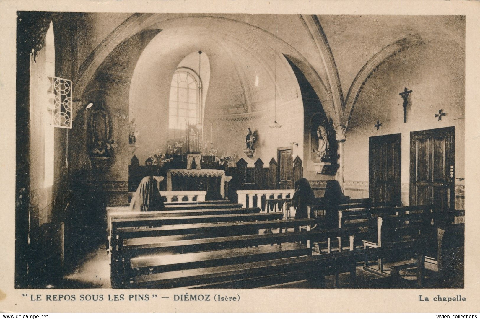 Diémoz (38 - Isère) Le Repos Sous Les Pins La Chapelle "je Vais Mieux" Circulée 1949 - Diémoz