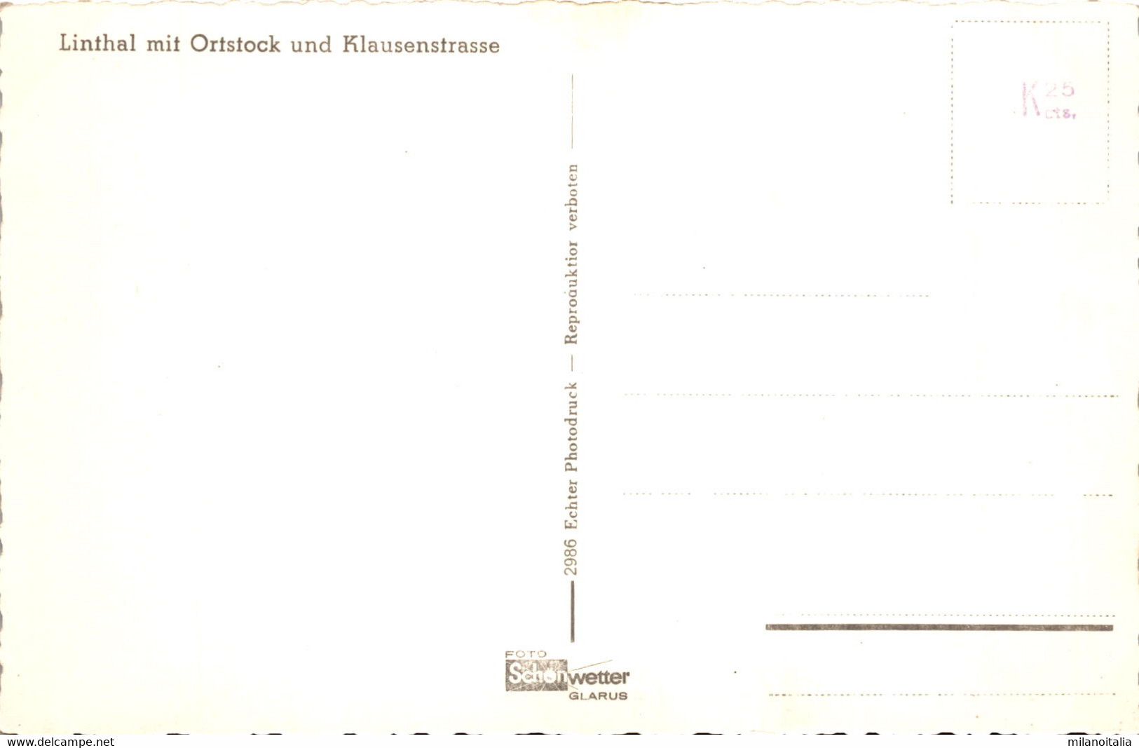 Linthal Mit Ortstock Und Klausenstrasse (2986) - Linthal