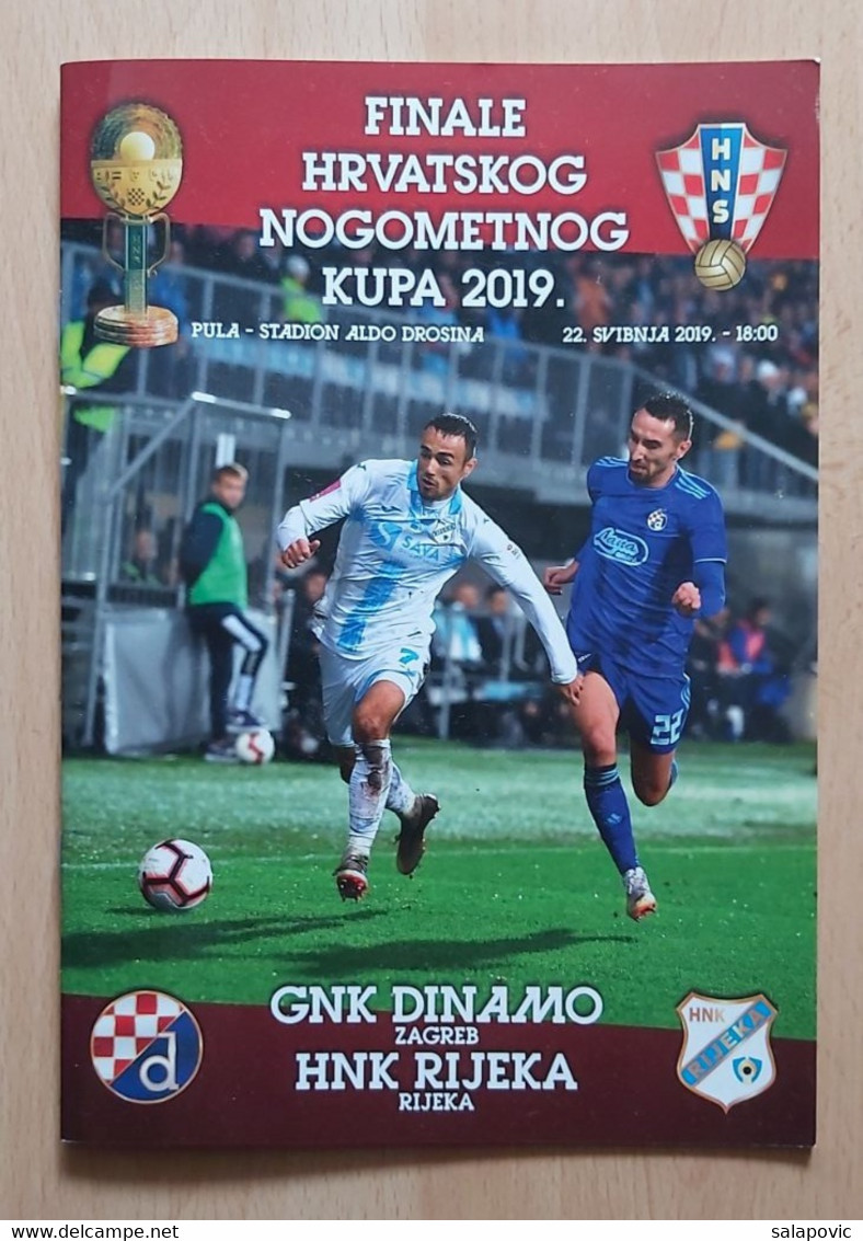 GNK DINAMO - NK RIJEKA, FINALE KUPA 22. 5. 2019 FOOTBALL CROATIA FOOTBALL MATCH PROGRAM - Boeken