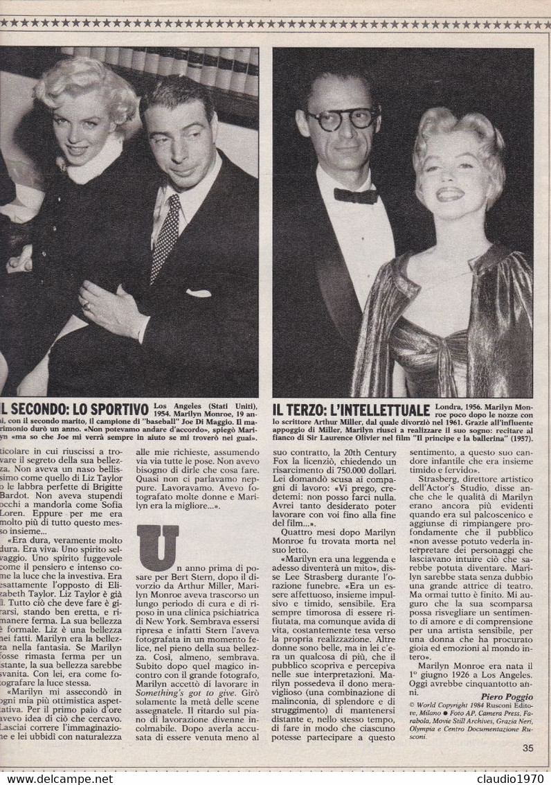 MARILYN MONROE - ATTRICE - RIVISTA - GENTE IL GRANDE LIBRO DI HOLLYWOOD - FASCICOLO - dossier