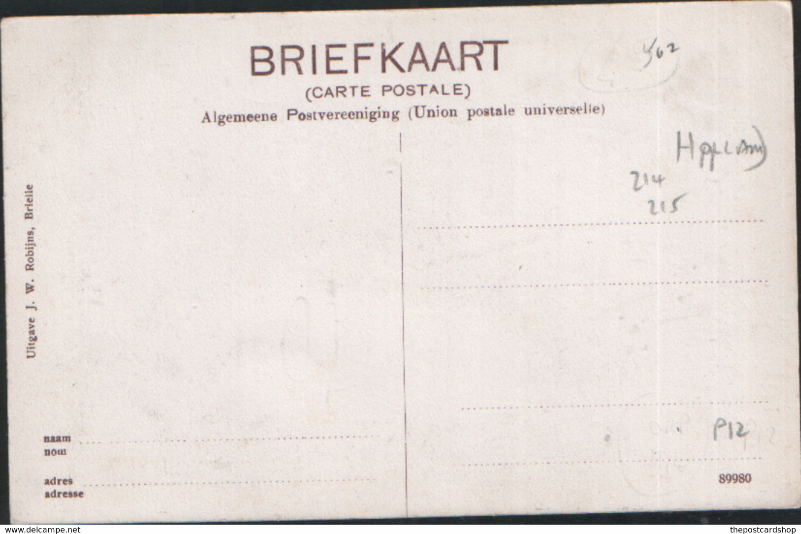 BRIELLE PLNTAGE DE HEUL Netherlands DIVIDED BACK HOLLAND UNUSED BRIEFKAART - Brielle