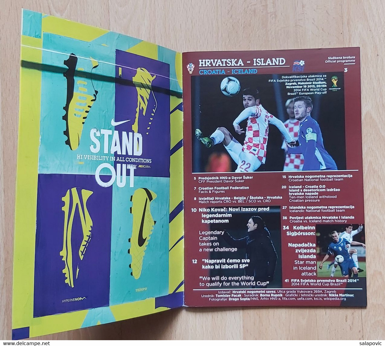 CROATIA Vs ICELAND, QUALIFICATIONS FOR FIFA WORLD CUP BRAZIL 2014,  7. 6. 2013 FOOTBALL CROATIA FOOTBALL MATCH PROGRAM - Libros