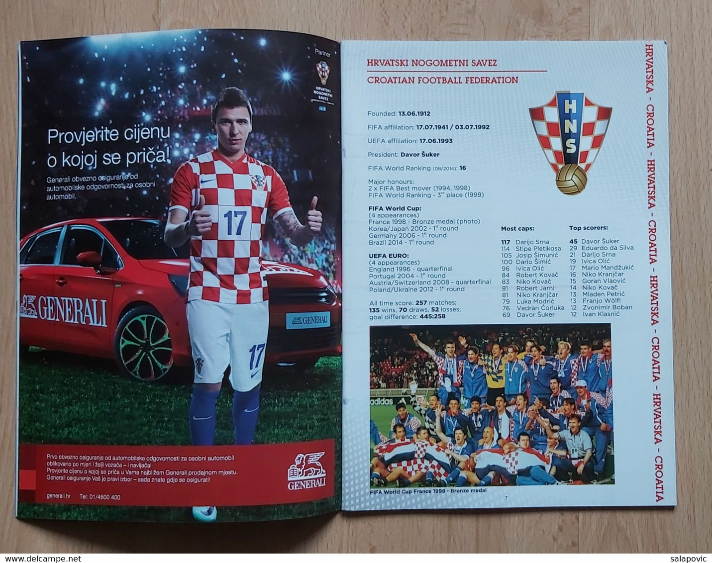 CROATIA Vs MALTA - 2016 UEFA EURO Qualifications FOOTBALL CROATIA FOOTBALL MATCH PROGRAM - Libros