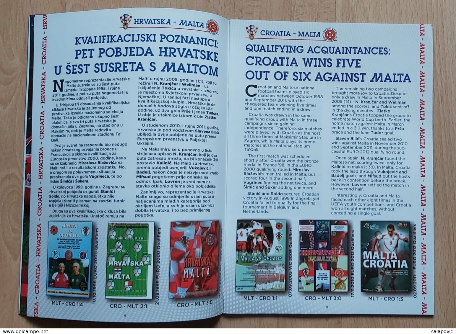 CROATIA Vs MALTA - 2016 UEFA EURO Qualifications FOOTBALL CROATIA FOOTBALL MATCH PROGRAM - Libri