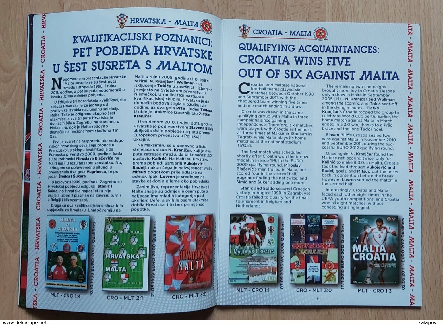 CROATIA Vs MALTA - 2016 UEFA EURO Qualifications FOOTBALL CROATIA FOOTBALL MATCH PROGRAM - Libros