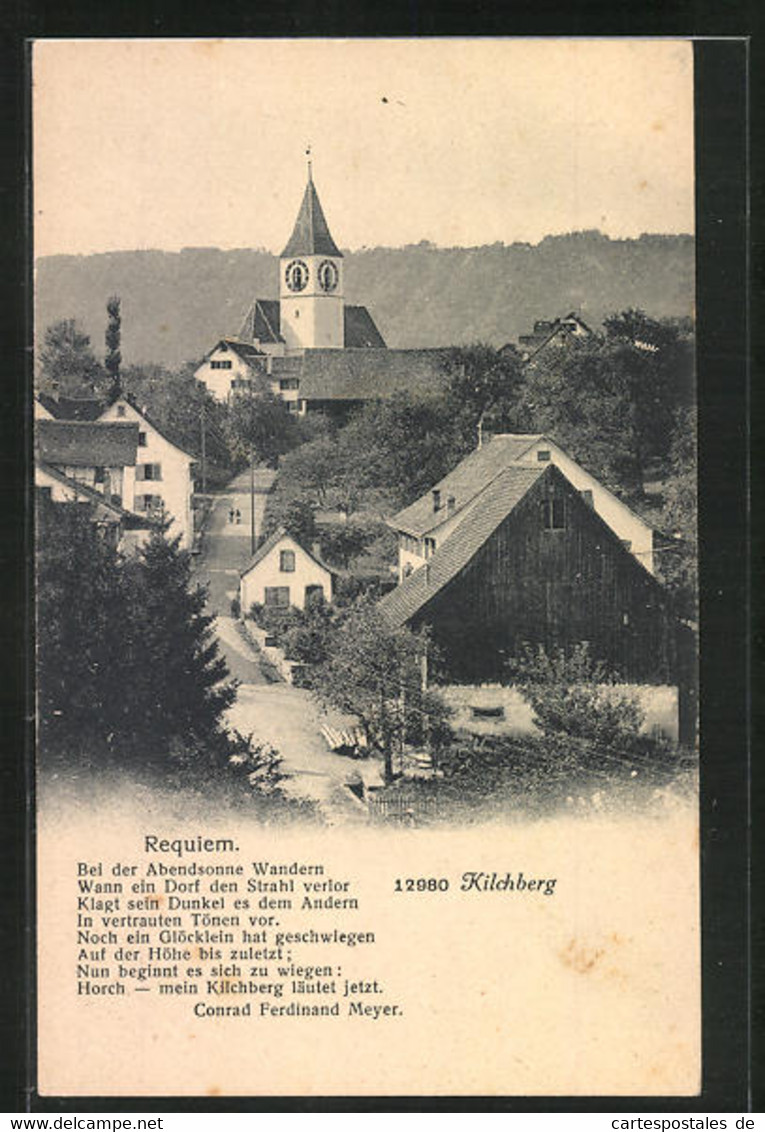 AK Kilchberg, Strassenpartie Mit Kirche - Kilchberg