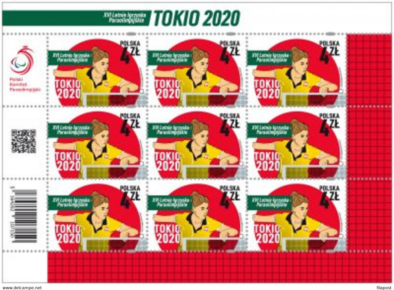 Poland 2021 / XVI Paralympic Summer Olympic Games TOKYO 2020, Table Tennis MNH** New!!! - Summer 2020: Tokyo