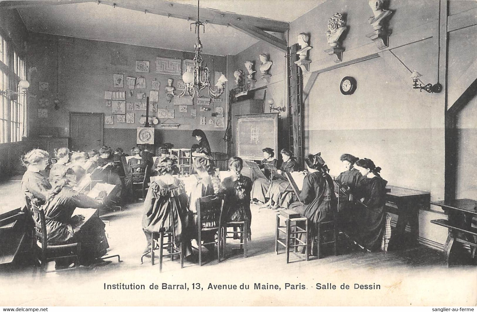 CPA 75 PARIS XIVe INSTITUTION DE BARRAL AVENUE DU MAINE SALLE DE DESSIN - Paris (14)