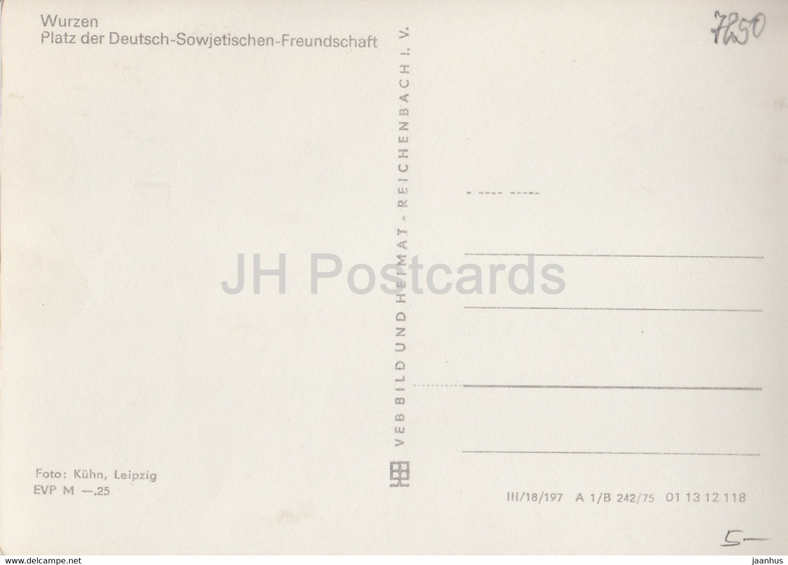 Wurzen - Platz Der Deutsch Sowjetischen Freundschaft - Germany DDR - Unused - Wurzen