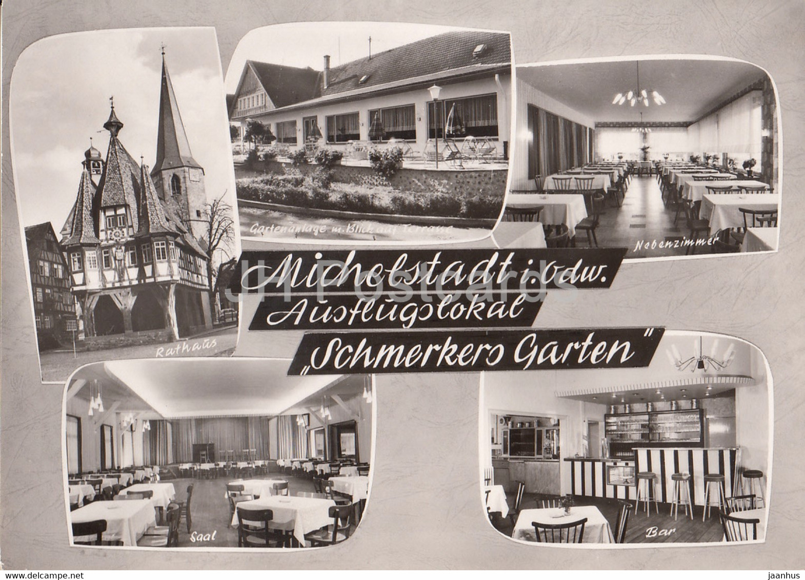 Michelstadt I Odw - Ausflugslokal - Schmerkers Garten - Rathaus - Saal - Bar - Germany - Unused - Michelstadt