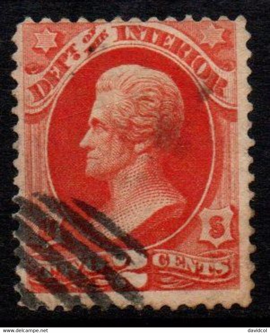 N409B - USA / 1873 - SC#: O16 - USED - DEPT. OF THE INTERIOR- 2 CTS JACKSON - - Dienstmarken