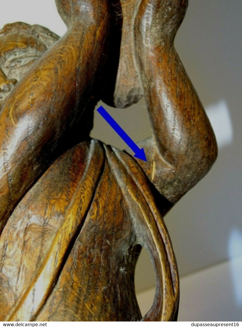 SUJET ANGELOT PUTTI PORTE TORCHERE CHENE ANCIEN No Nubien Déco Collection - Holz