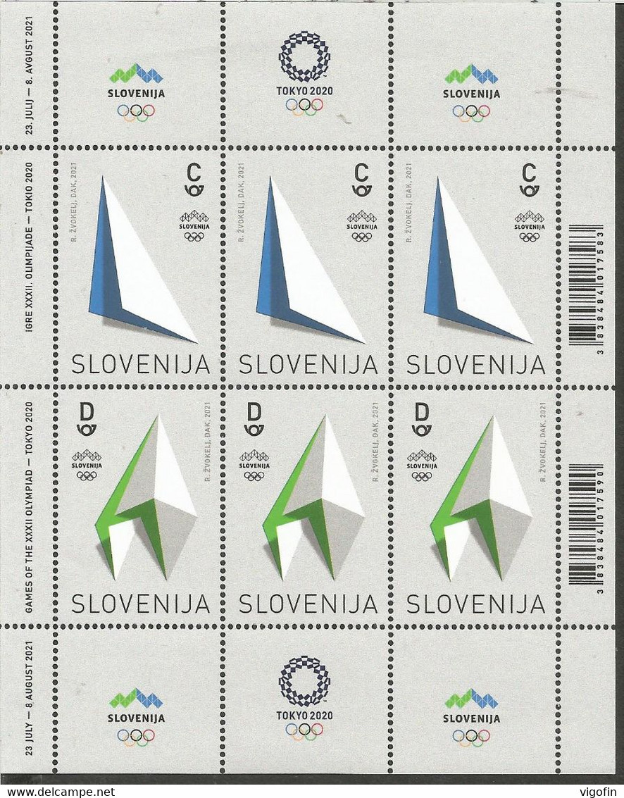 SI 2021 OLYPIC GAMES TOKYO, SLOVENIA, S/S, MNH - Summer 2020: Tokyo