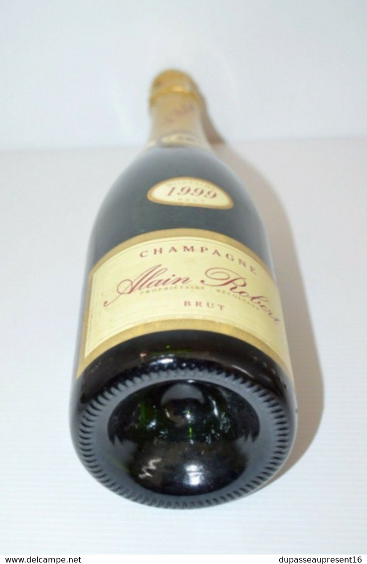 BOUTEILLE CHAMPAGNE BRUT ALAIN ROBERT MILLESIME 1999 PLEINE BON ETAT CAVE VIN XX collection déco cave