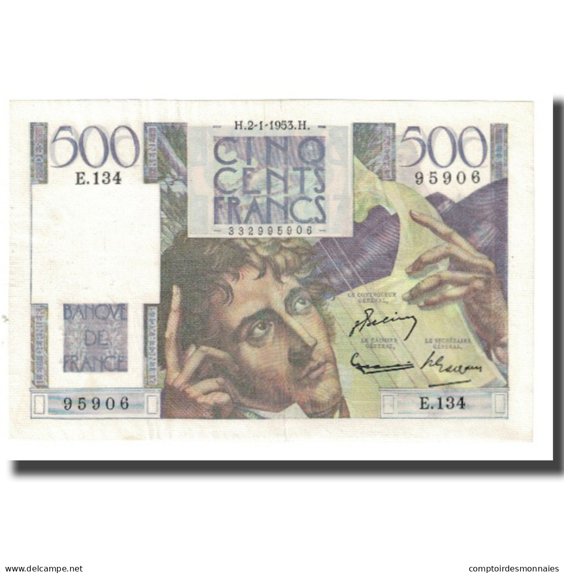 France, 500 Francs, Chateaubriand, 1953, BELIN ROUSSEAU GARGAM, 1953-01-02, SUP - 500 F 1945-1953 ''Chateaubriand''