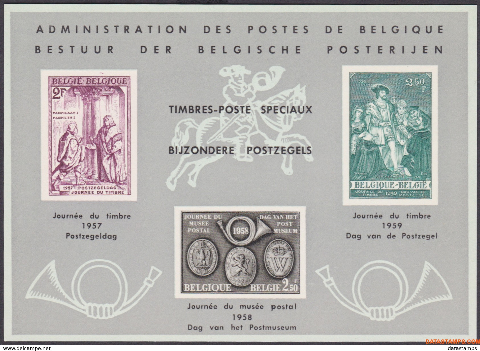 België 1957 - OBP:LX 28, Luxevel - XX - Stamp Days - Deluxe Sheetlets [LX]