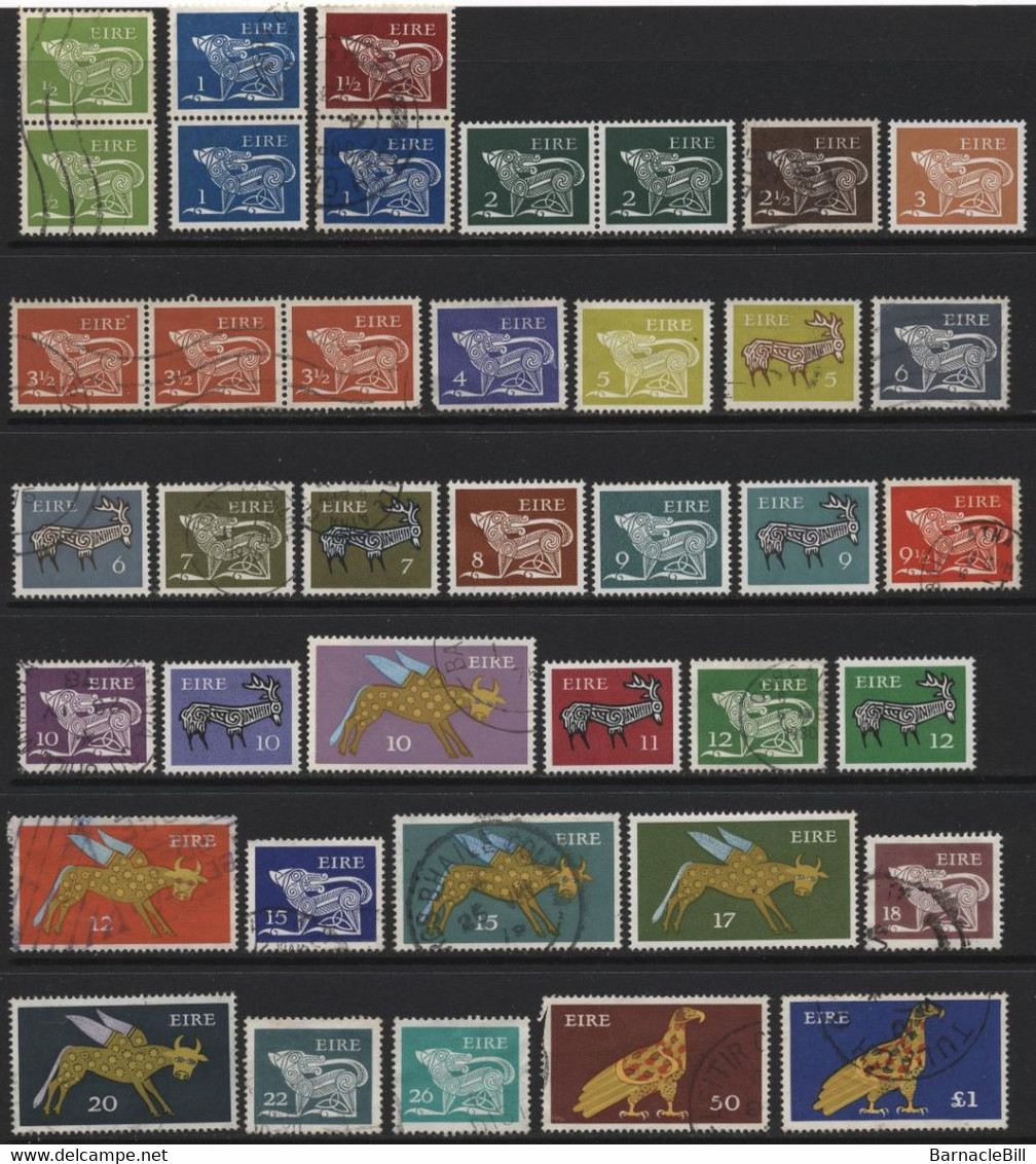 Ireland (01) 1971 Definitives. 34 Different Stamps. Mint & Used. Hinged. - Other & Unclassified