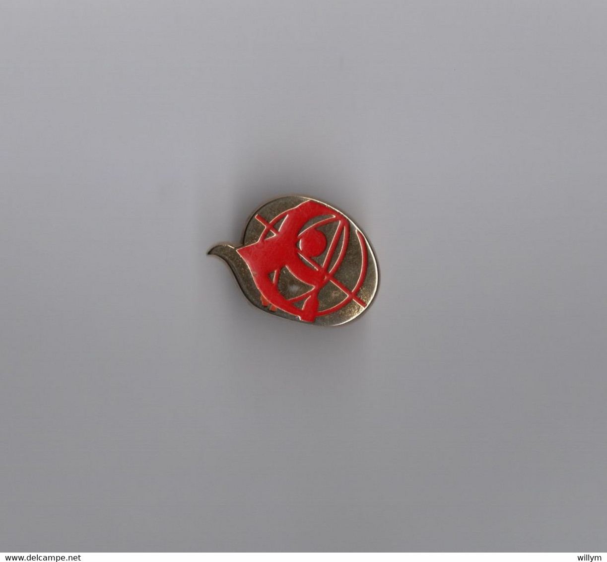 Pin's Fédération Française Canoé Kayak Monde (zamac Dorée) Longueur: 2,5 Cm - Canoë