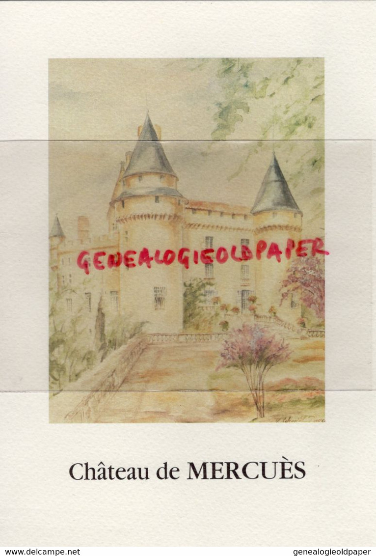 46- CAHORS- MENU CHATEAU DE MERCUES- DEJEUNER PRESSE AUDI 1999 - Menükarten