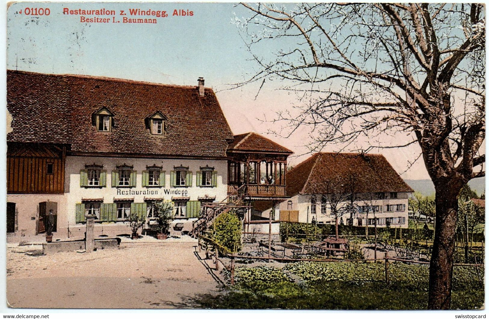 ZÜRICH ALBIS Restaurant Z. Windegg Besitzer I. Baumann Gel. 1919 V. Langnau - Bauma