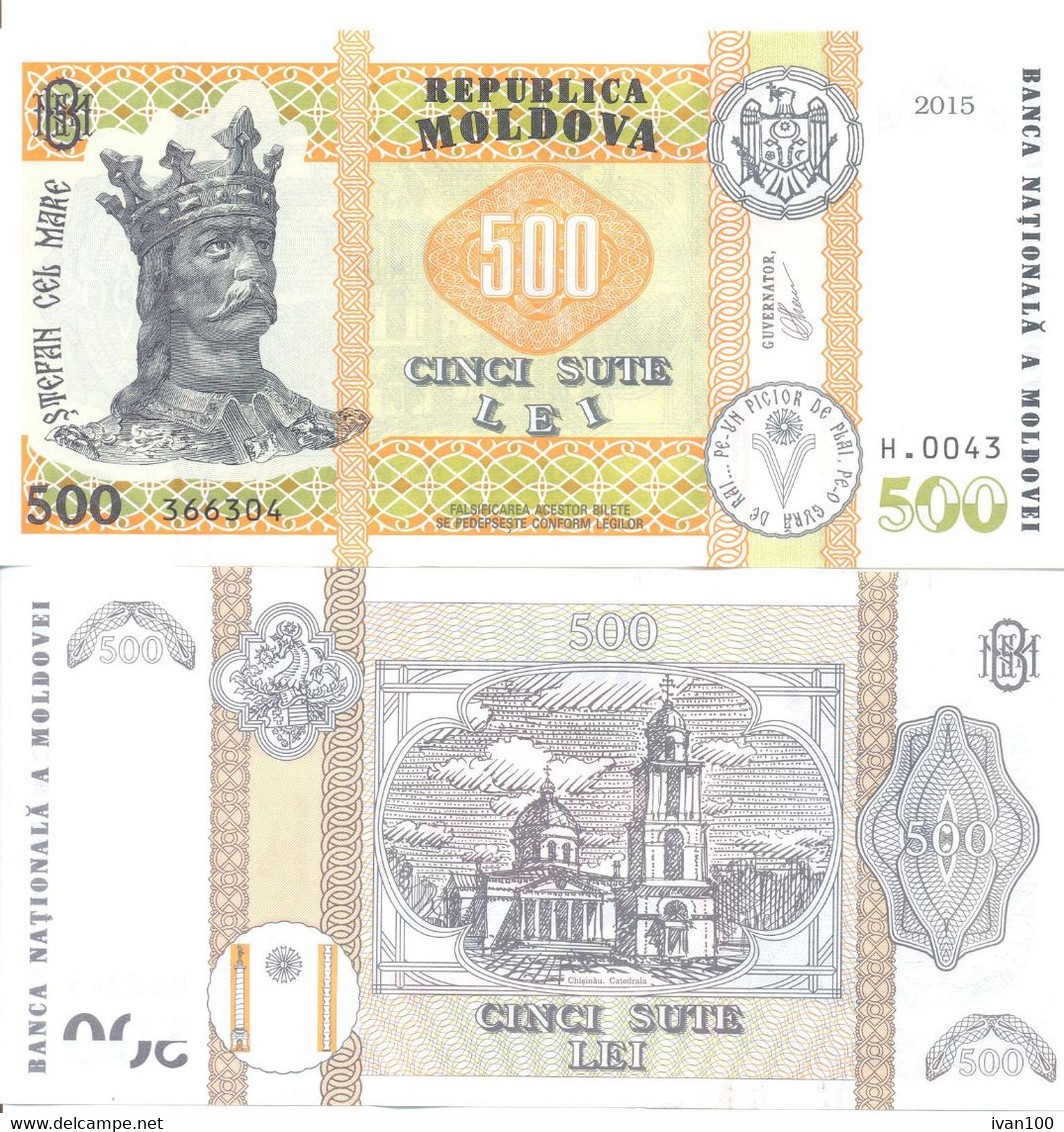 2021. Moldova, 500 Leu/2015, Signature 2, UNC - Moldavie