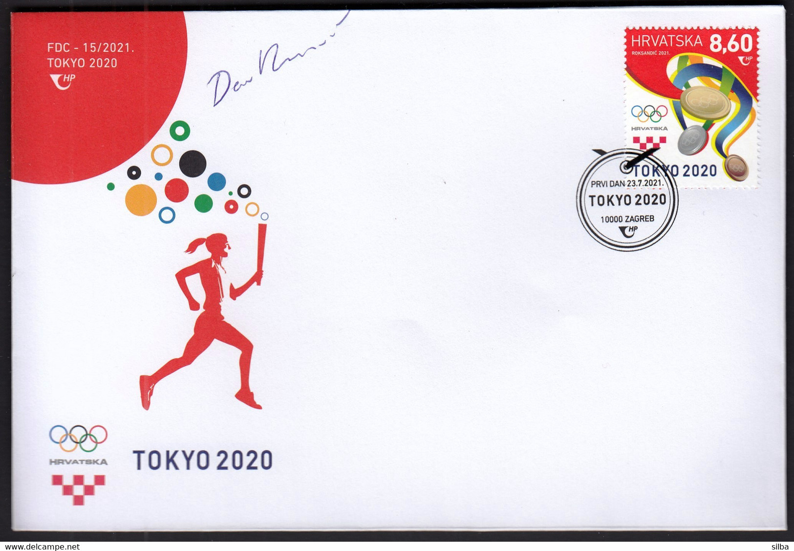 Croatia 2021 / Olympic Games Tokyo 2020 / Medals / FDC With Stamp Author Original Signature, Dean Roksandic - Summer 2020: Tokyo