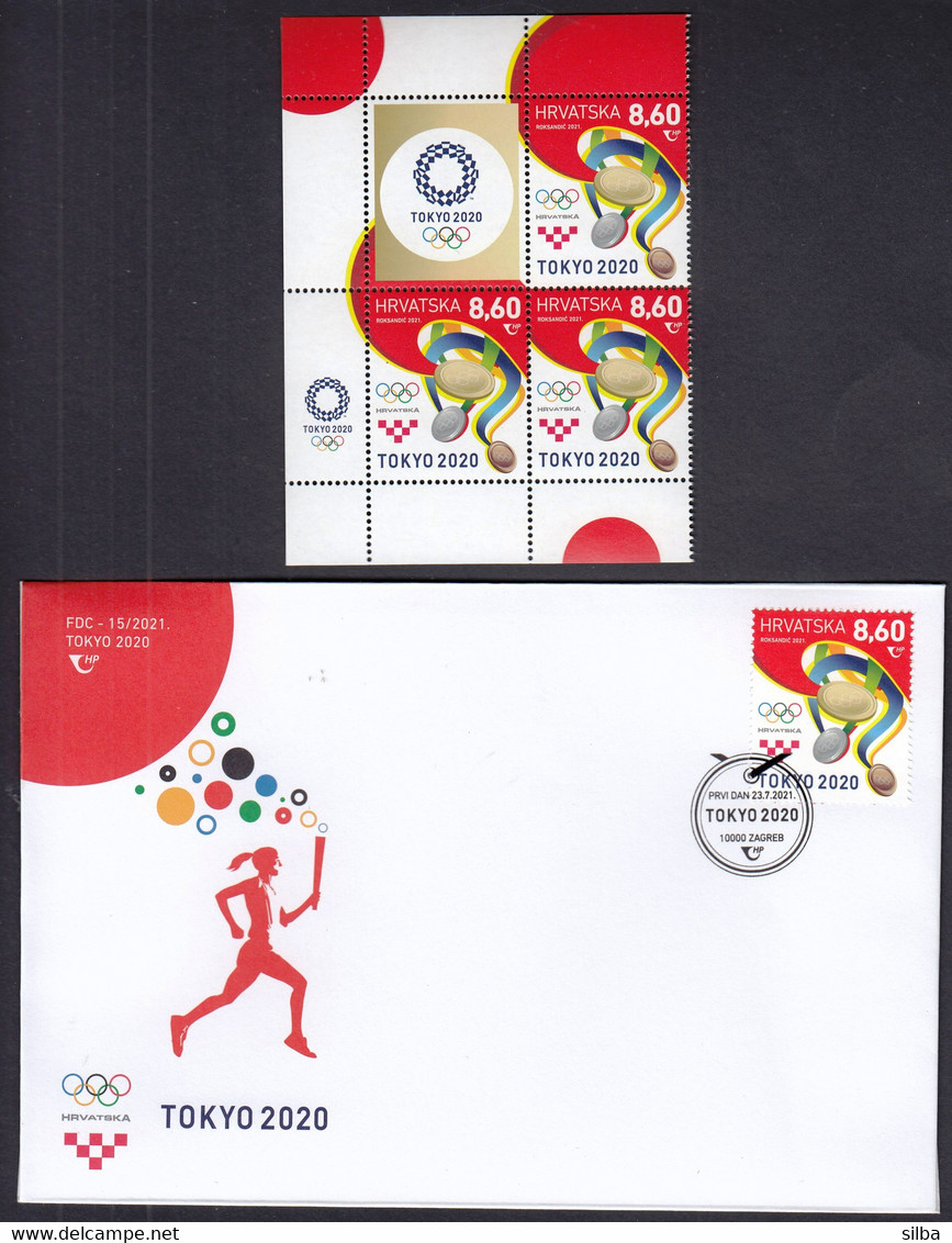 Croatia 2021 / Olympic Games Tokyo 2020 / Medals / MNH Stamps + Vignette + FDC - Summer 2020: Tokyo