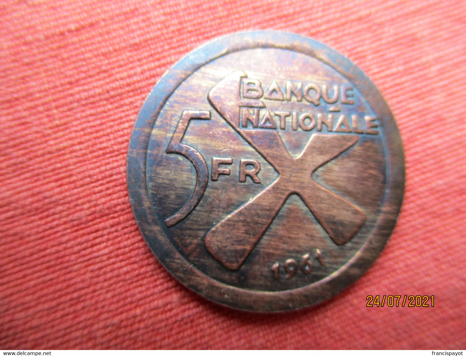 Congo-Katanga: 5 Francs 1961 - Congo (Democratic Republic 1964-70)