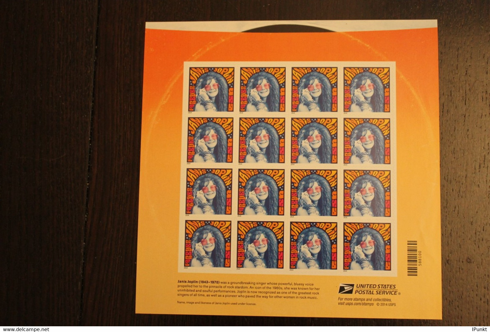 USA 2014; Janis Joplin; Folienbogen, Sk, MiNr 5102, MNH - Ganze Bögen