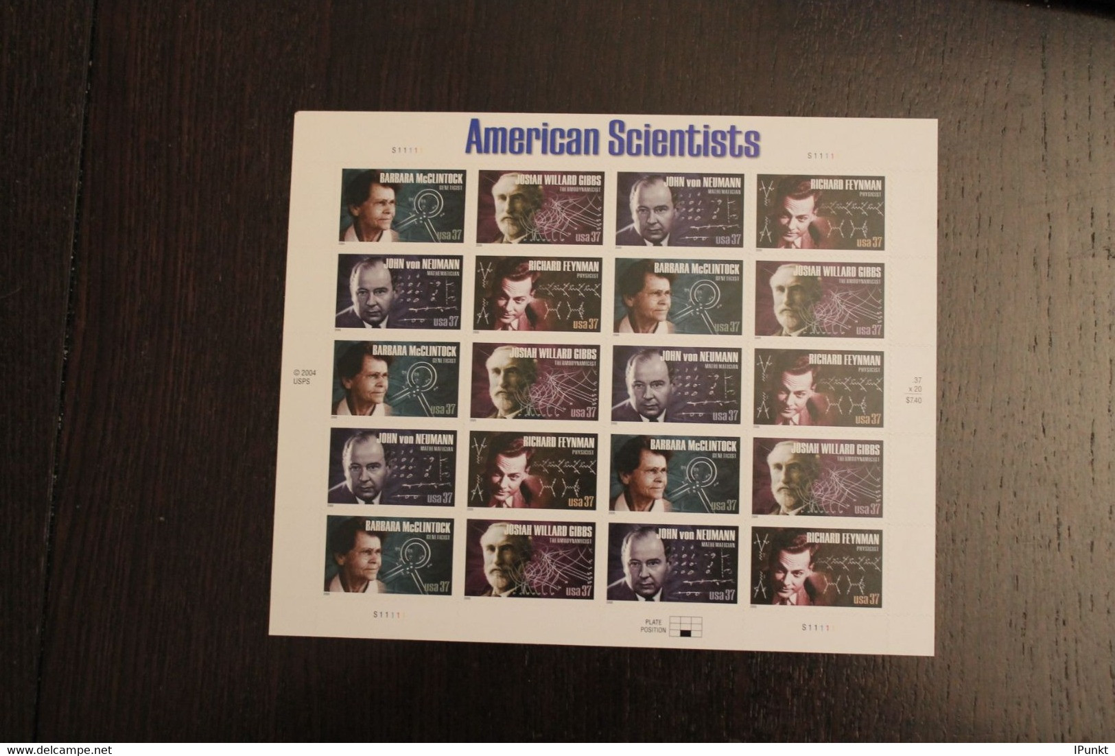 USA 2005; Amerikanische Wissenschaftler (I); Folienbogen, Sk, MiNr  3923-26, MNH - Ganze Bögen