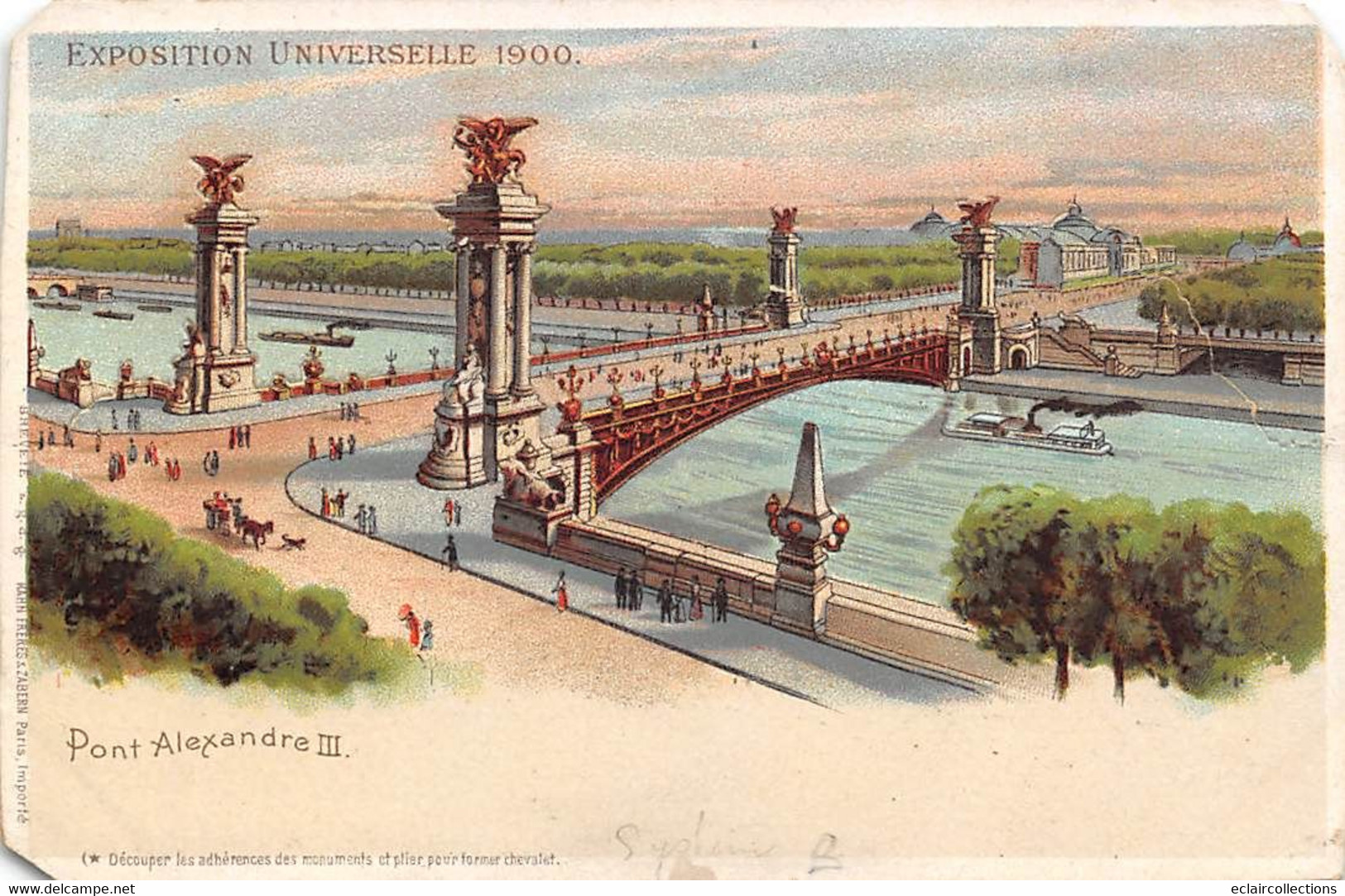 Thème. Carte A Système  Expo Universelle 1900. Découper Les Adhérences Pour Former Un Chevalet Pont Alexan (voir Scan) - Mechanical