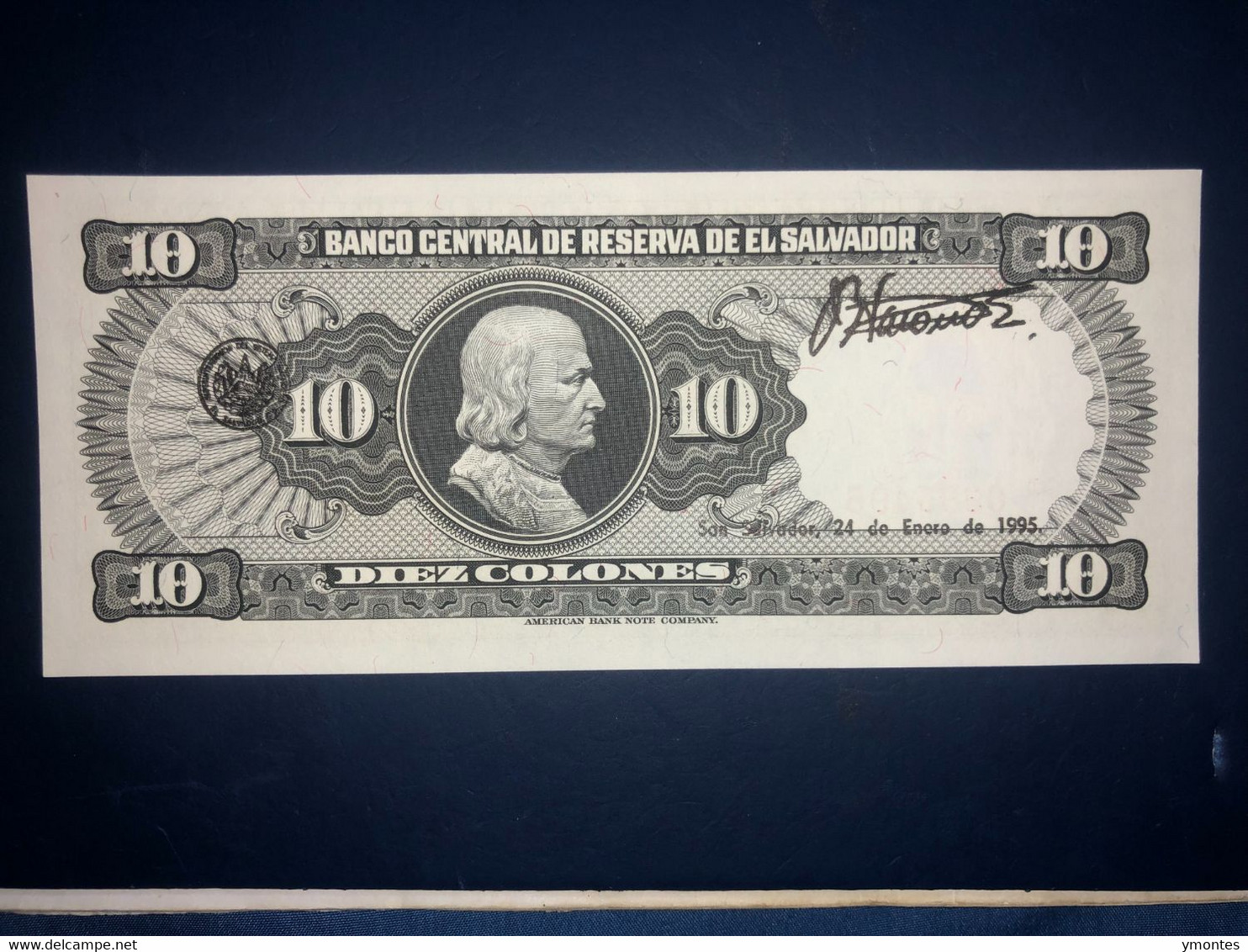 UNC El Salvador Banknote P135b ( 03/17/1988) 10 Colones - Salvador