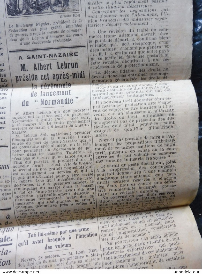 1932   Lancement Du Paquebot NORMANDIE   ; Etc ( L'AMI DU PEUPLE ) - Testi Generali