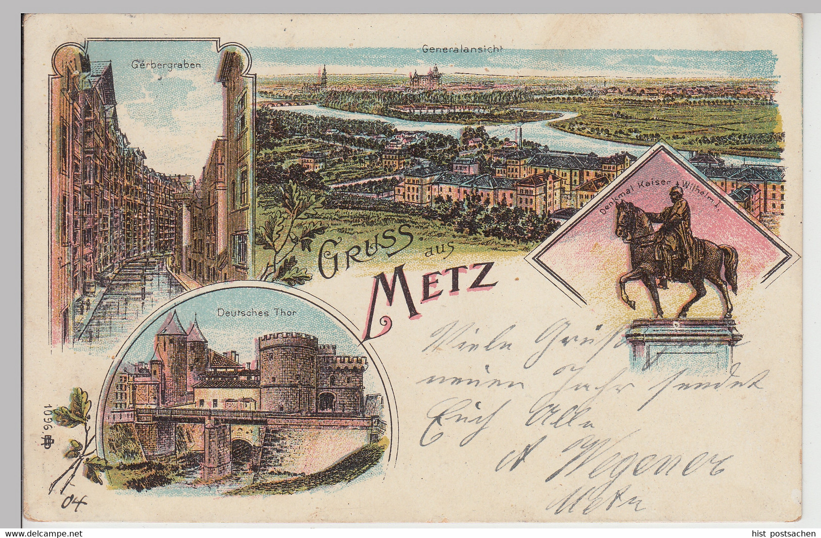 (115272) AK Gruss Aus Metz, Mehrbild Litho 1903 - Lothringen