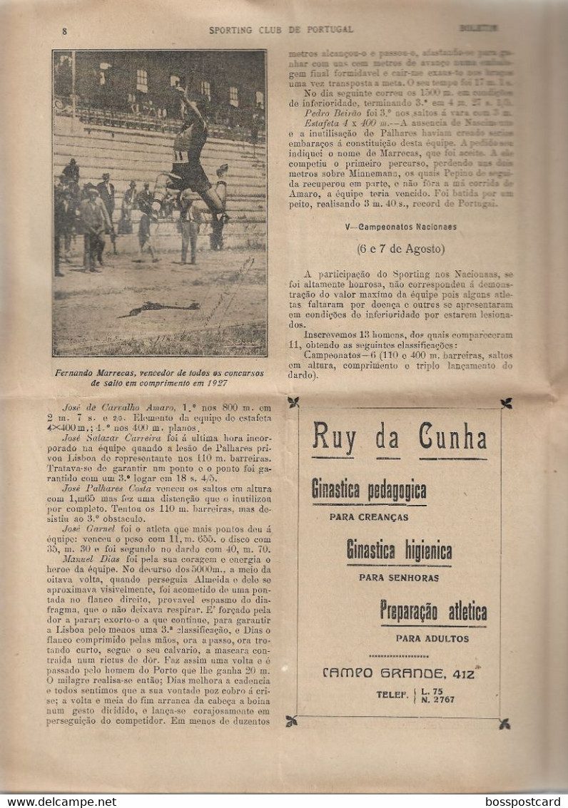 Lisboa - Boletim Do Sporting Clube De Portugal Nº 78, 1 De Julho De 1929 (16 Páginas) - Jornal - Futebol - Estádio - Sport