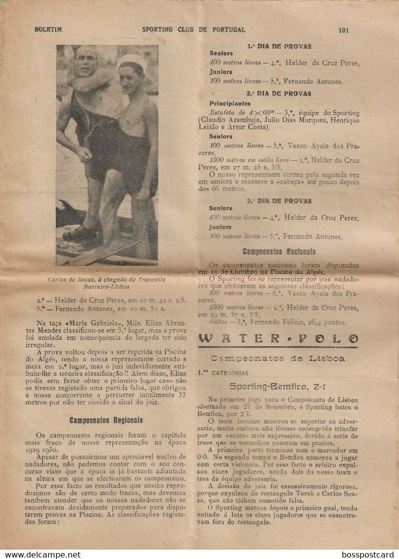 Lisboa - Boletim Do Sporting Clube De Portugal Nº 96, 31 De Dezembro De 1930 (16 Páginas) - Jornal - Futebol - Estádio - Sport