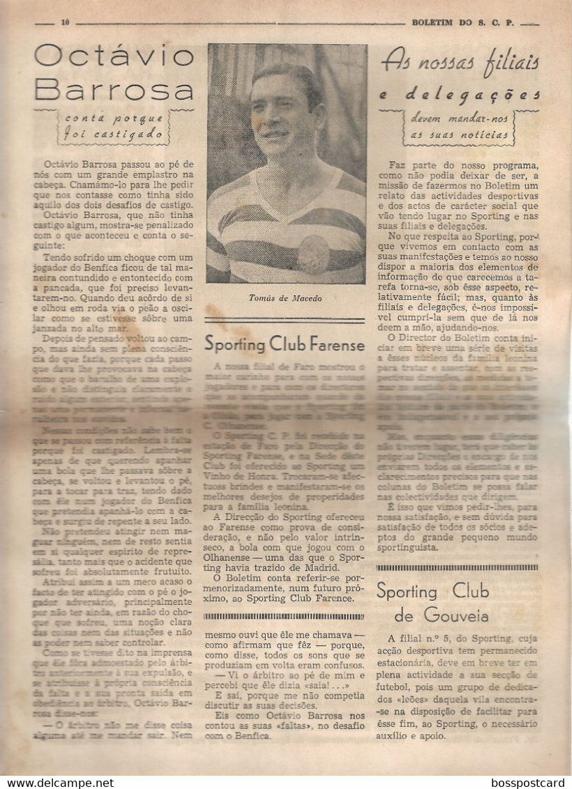 Lisboa - Boletim do Sporting Clube de Portugal Nº 8, Série IV, Fevereiro de 1945 (16 páginas) - Jornal - Futebol Estádio