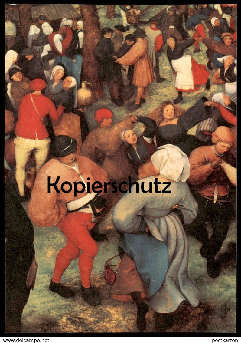 ÄLTERE KÜNSTLER POSTKARTE PIETER BRUEGEL DER HOCHZEITSTANZ IM FREIEN DETROIT INSTITUTE OF ARTS DETROIT Postcard Cpa AK - Detroit