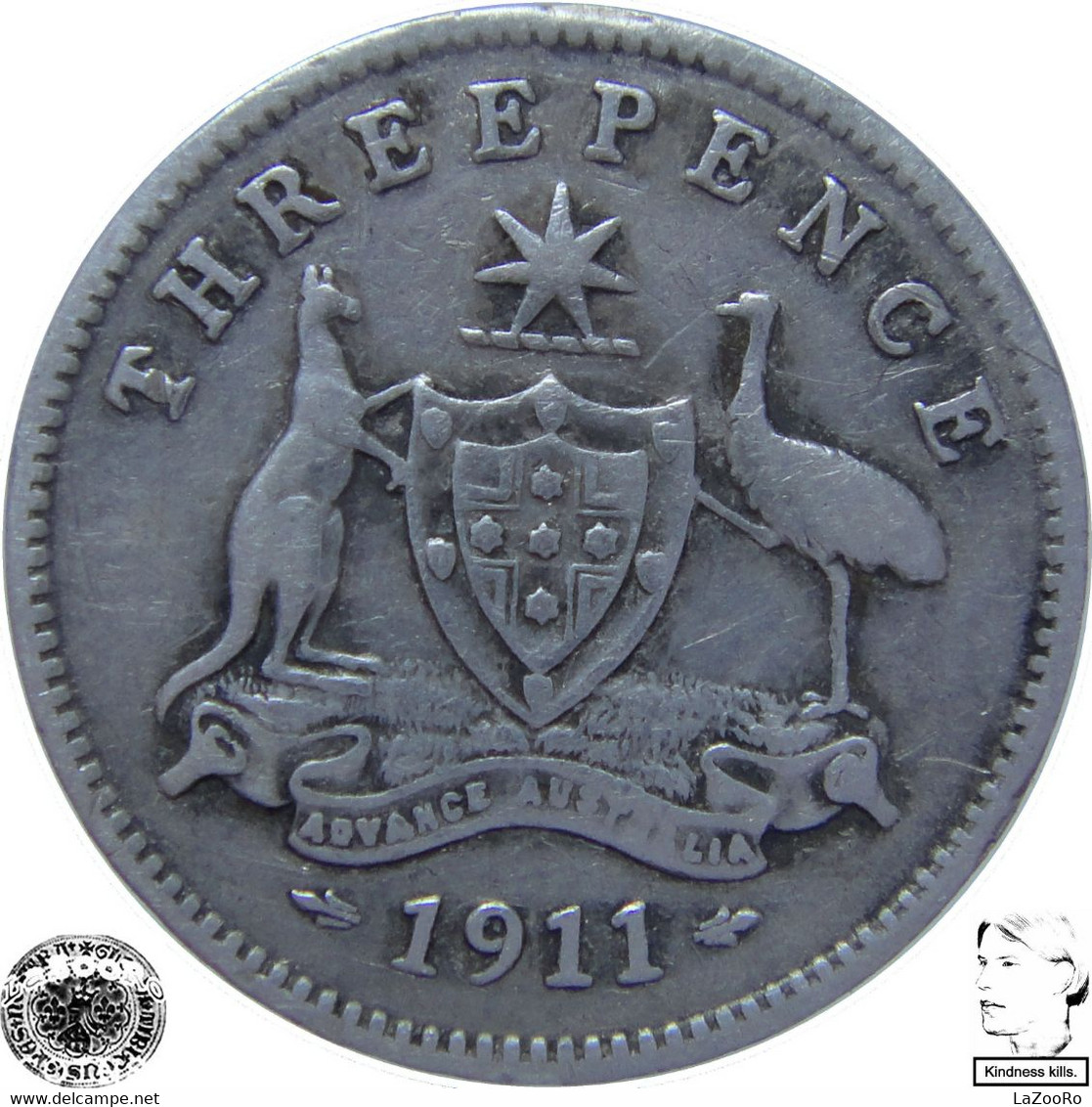 LaZooRo: Australia 3 Pence 1911 VF - Silver - Threepence