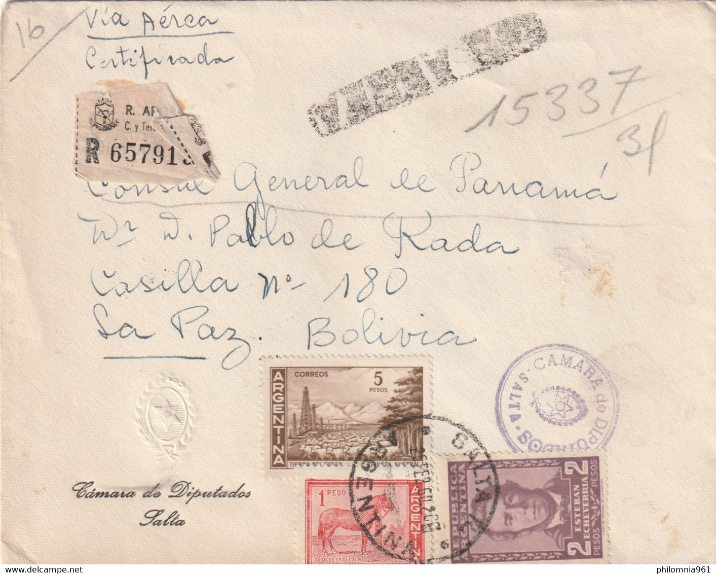 ARGENTINA AIRMAIL COVER 1950 - Préphilatélie