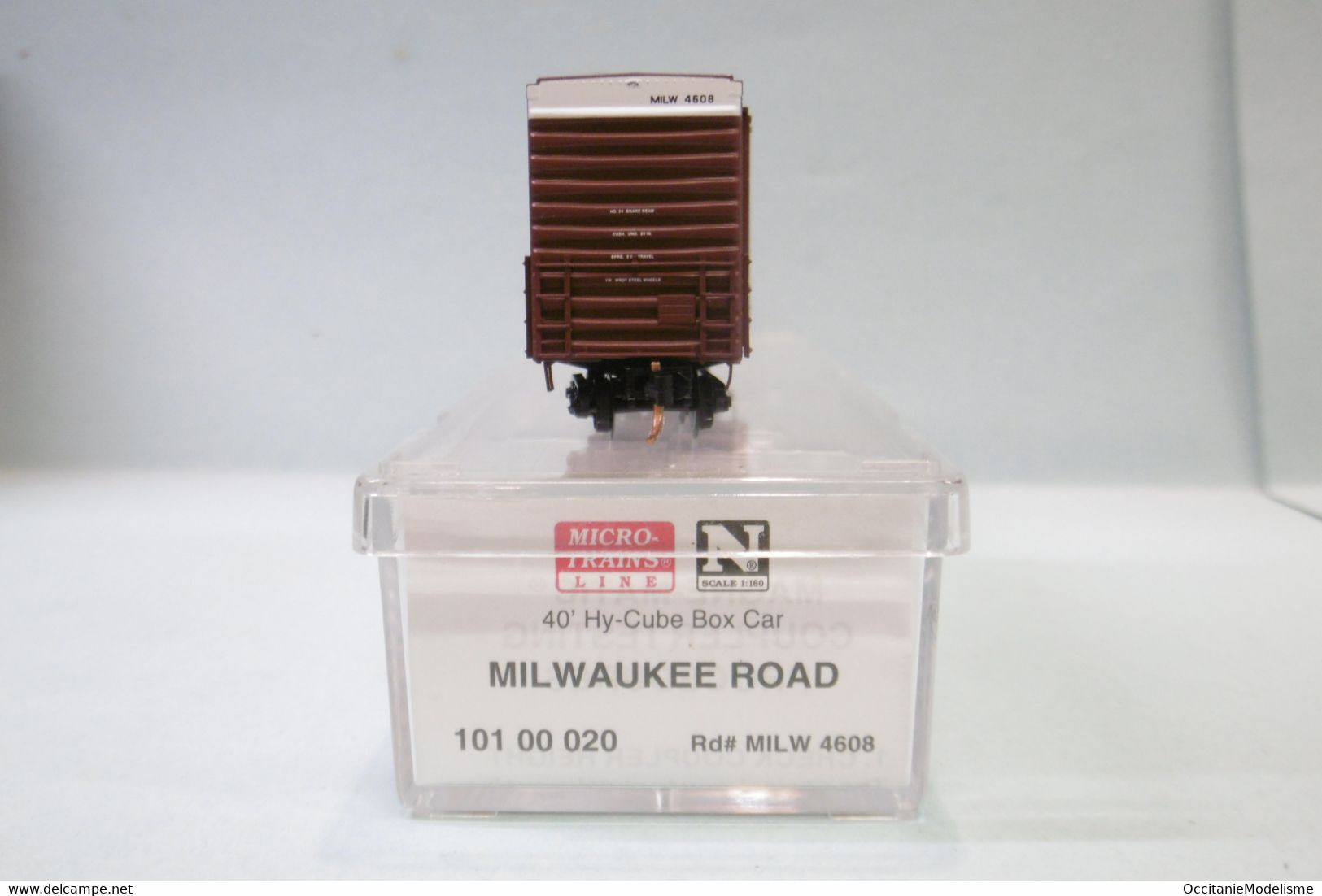Micro-Trains Line - WAGON US 40' Hy-Cube Box Car MILWAUKEE ROAD Réf. 101 00 020 BO N 1/160 - Güterwaggons