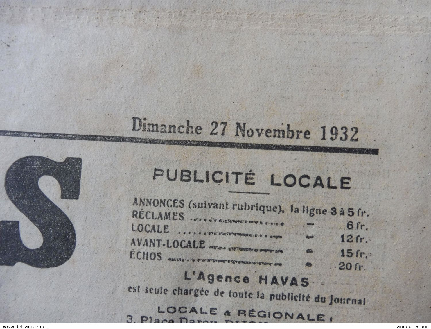 1932  LE PROGRES : L'avion "Nungesser-et-Coli ; La Crise Allemande  ; Etc - Informations Générales