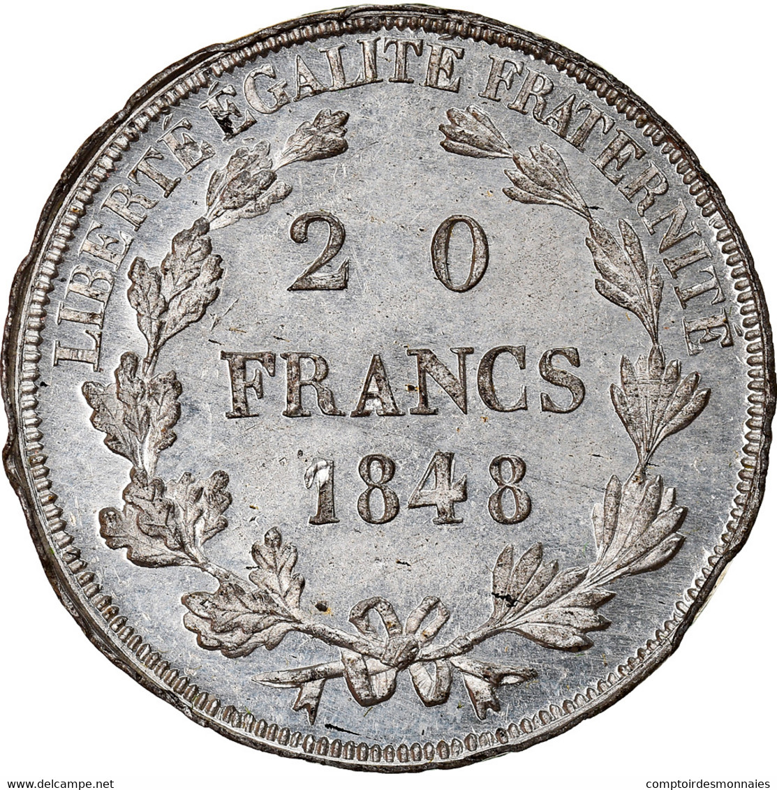 Monnaie, France, Concours Montagny, 20 Francs, 1848, ESSAI, SUP, Tin - Essais, Piéforts, épreuves & Flans Brunis