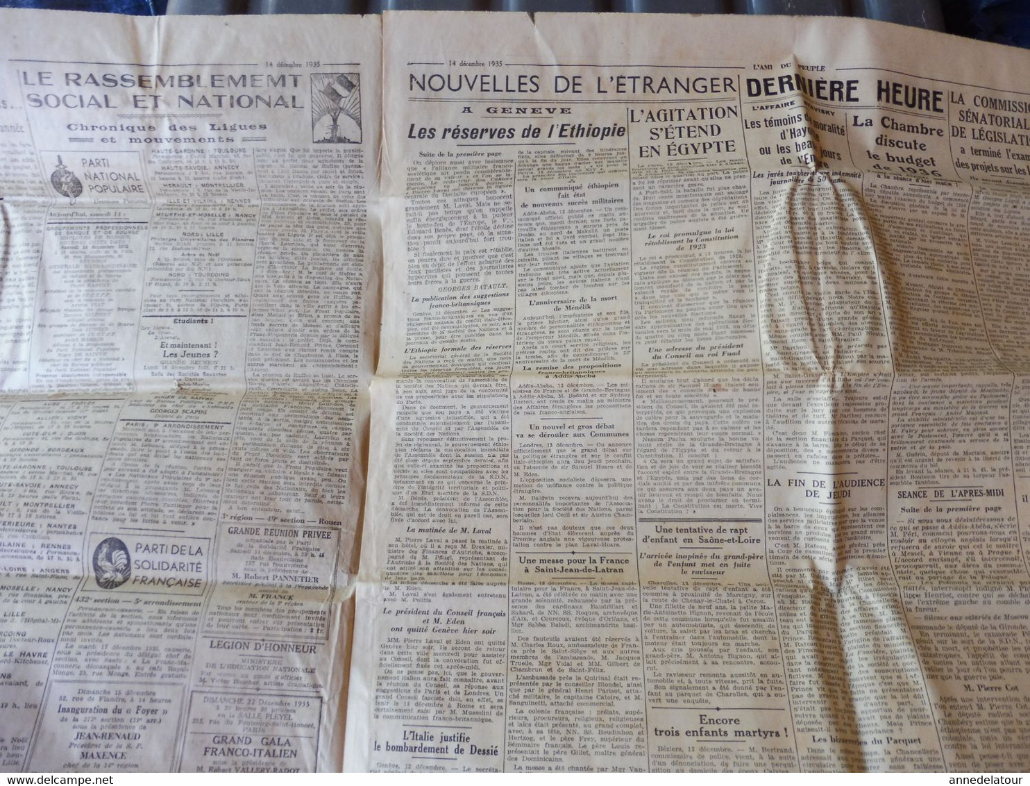 1935 L'AMI DU PEUPLE :  Guérir avec la SYMPATHICOTHERAPIE , médecine de demain  ; Les parasites atmosphériques; etc