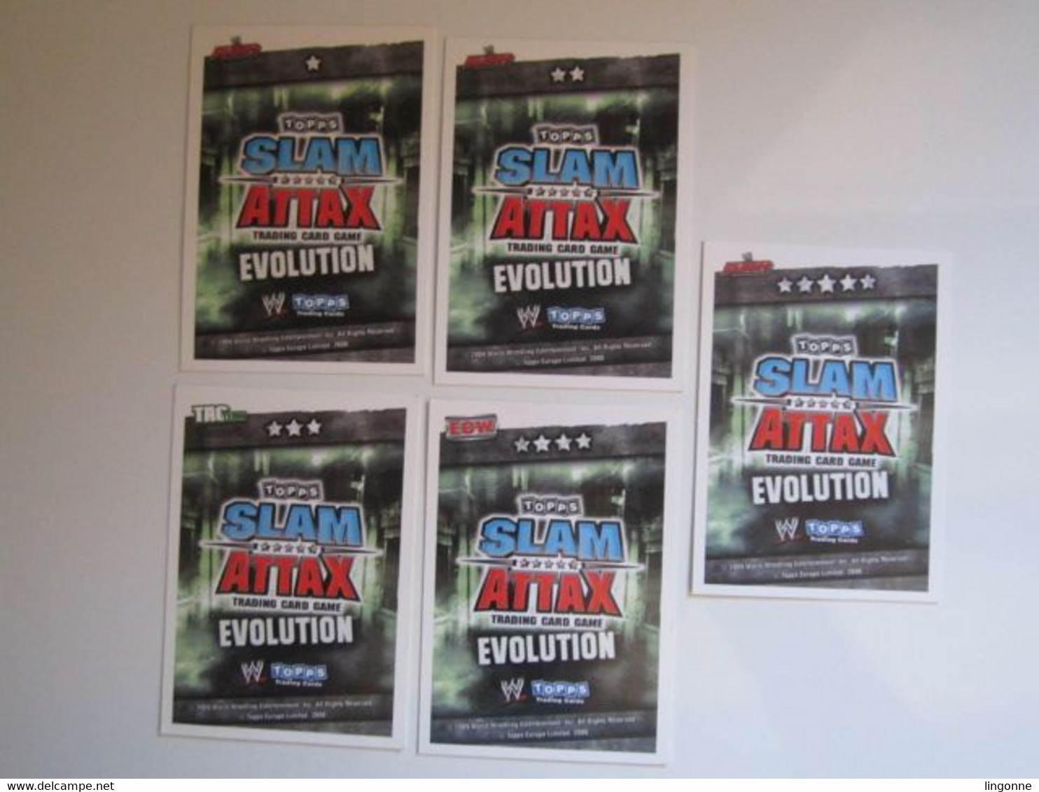 Lot 5 Cartes De Catch TOPPS SLAM ATTAX EVOLUTION Trading Card Game - Trading-Karten