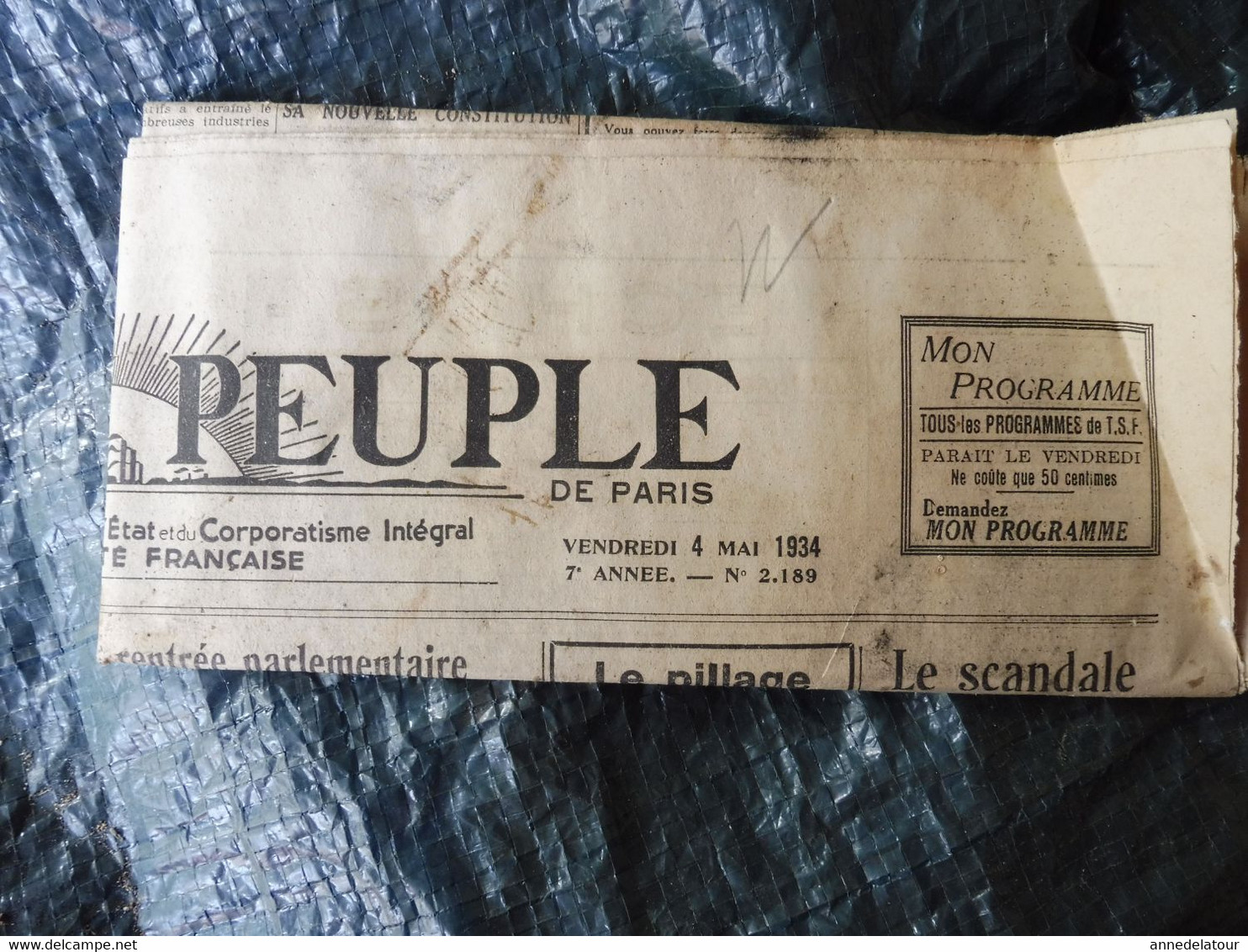 1934 L'AMI DU PEUPLE : Sainte-Anne-d'Auray Aux 240000 Bretons De La Guerre ; Affaire Frogé ; La Petite-Roquette; Etc - Testi Generali