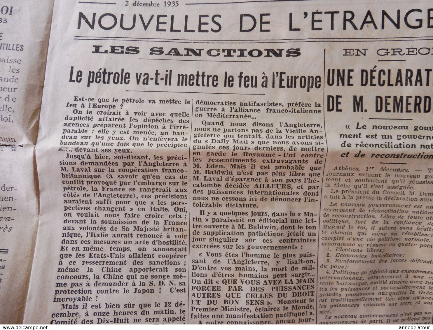 1935 L'AMI DU PEUPLE: Mussolini ; Mark Twain ; Dessin de Chancel ; Le Japon (Japan) se prépare à la guerre ; etc